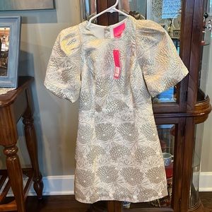 Lilly Pulitzer size 4 Dress Full Bloom Brocade Gold Metallic brand new with tags